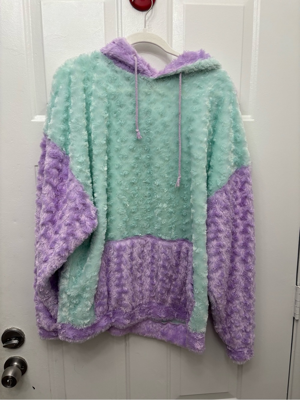 Club Exx Festival Pastel Colorblock Faux-fur Bear Ear Hoodie